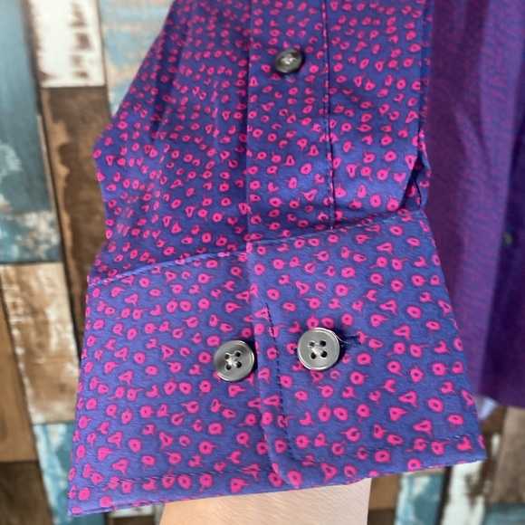 Van Heusen blue Hawaii slim stretch button down top - Picture 5 of 16